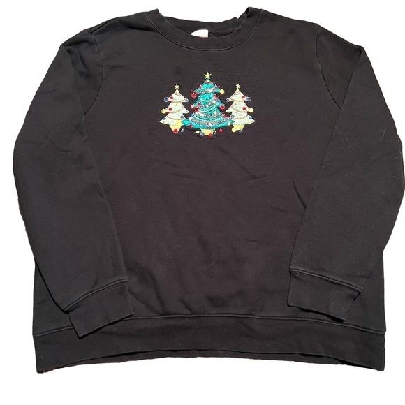 Christmas Sweatshirt Black Size XL - Picture 1 of 3